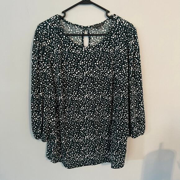 Adrianna Papell Tops - Adrianna Papell Polka Dot Top Women's Plus Size 1X Polyester & Elastane Blend